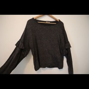 Zara sweater dolmen sleeve ruffle oversized M